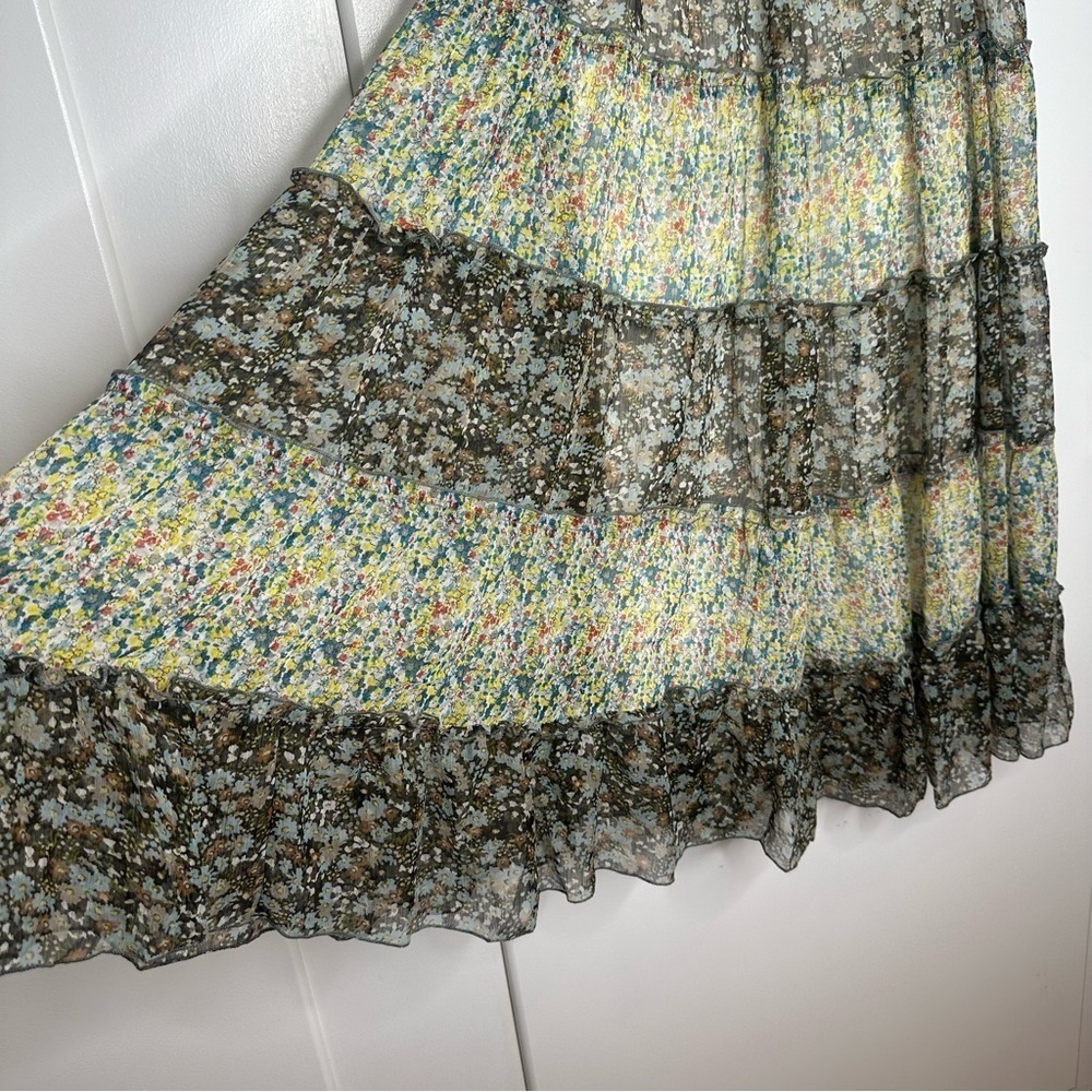 NWT Chaudry KC Maxi Skirt Lined Flowy Airy Boho Smocked Waist Size Medium - Picture 4 of 8